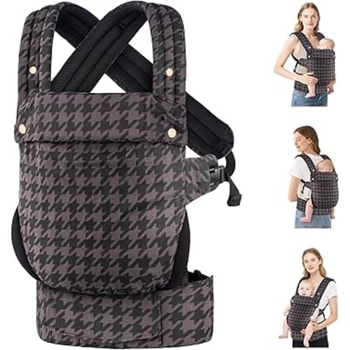 Baby Carrier Newborn to Toddler- Ergonomic,Cozy and Lightweight Infant Carrier for 7-40lbs,3 Carry Positions Newborn Carrier,Gray
