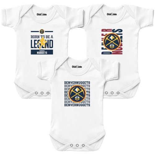 Newborn & Infant Chad & Jake White Denver Nuggets 3-Pack Bodysuit Set