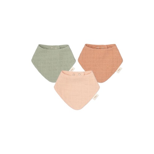 3-Pack Cotton Muslin Bandana Baby Bibs, One Size