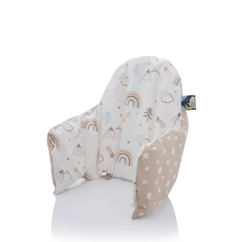 Cover– Washable & Reversible Cotton Cushion Cover for IKEA High Chair Accessories, Compatible with Antilop,Only Cover! (Brown Rainbow)