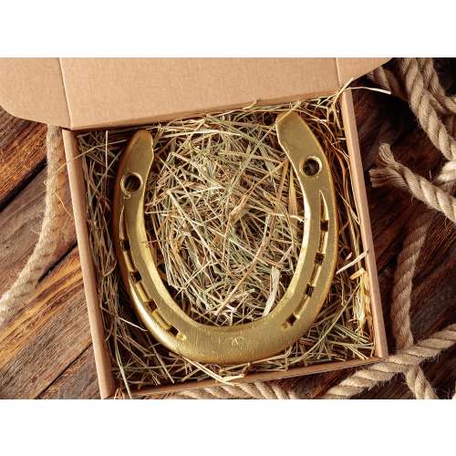 Lucky Gold Horseshoe Gift: Real Equestrian Decor