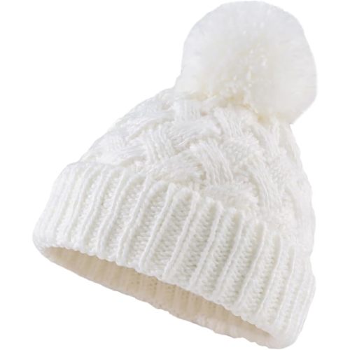 PESAAT Knit Toddler Girl Winter Hat Autumn Baby Boy Beanie Twist Infant Beanies Kids Hats with Pompom