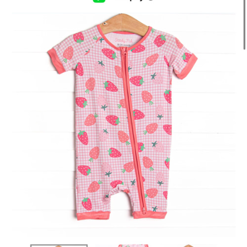 Pineberry Picnic Bamboo Short Zippy Pajama, Pink – Stitchy Fish