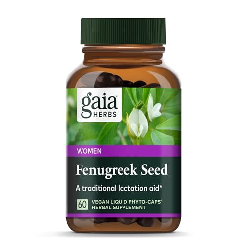 Gaia Herbs Fenugreek Seed - Helps Support Healthy Lactation and Breast Milk Production* - Made with Organic Fenugreek Seeds - 60 Vegan Liquid Phyto-Capsules (Up to 15-Day Supply)