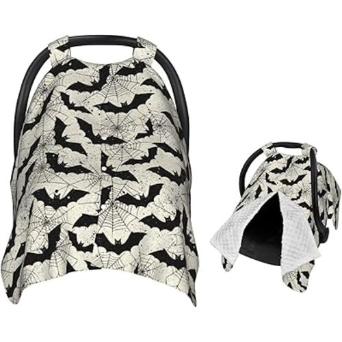 Black Bat Baby Car Seat Canopy Nursing Cover for Newborn Car Seat Breastfeeding Covers Blanket Newborn Shower Gift