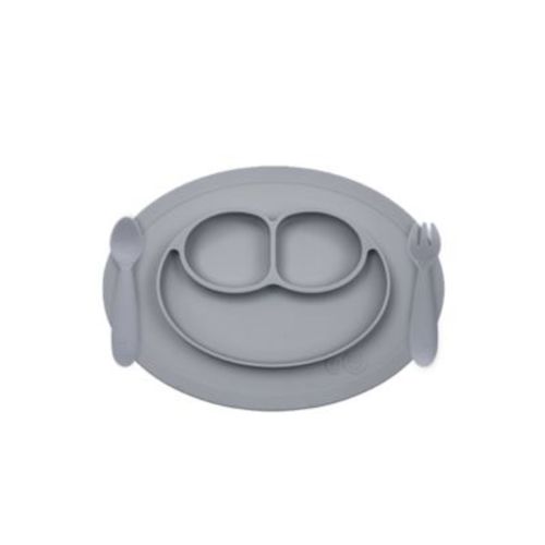 ezpz Mini Feeding Set in Grey - GREY - 3 PIECE