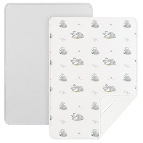 Baby Changing Pad Portable Travel Changing Pad 2 Pack, Foldable Changing Mat 35 * 29.5 inch Absorbent and Soft Changing Mat Diaper Bag Essentials - Blue&Blue Moon