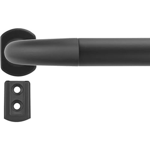 Splicing Room Darking Curtain Rods for Windows 28-84”, 1inch Diameter Wrap Around Adjustable Drapery Blackout Curtain Rod, Matte Black