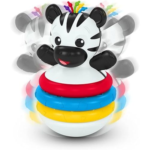 Baby Einstein Stack & Wobble Zen BPA Free Teether Toy for Cause and Effect Learning, Infants Ages 3 Months and up