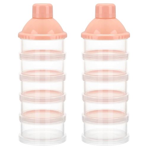 Accmor Formula Dispenser On The Go, 5 Compartments Stackable Formula Container for Travel, Baby Milk Powder Kids Snack Container, BPA Free