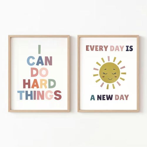 2X Positive Affirmation Prints for Kids,Boho Classroom Decor, Playroom Poster,Inspirational Office Decor,Kid's Room Decor, Classroom Wall Art,Classroom Posters,Unframed (8X10 INCH)