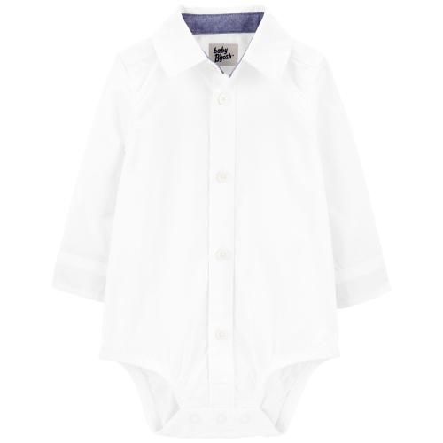 Baby The Classic Button-Front Bodysuit - 6M - Style,White