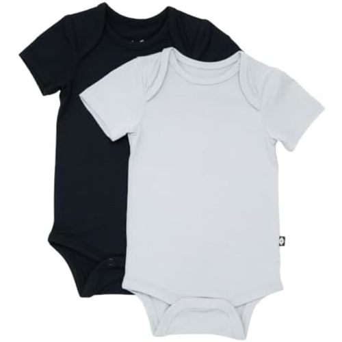 KYTE BABY Unisex Bodysuits, 2-Pack Short Sleeve Baby Bodysuits, 97% Rayon made from Bamboo, 3% Spandex