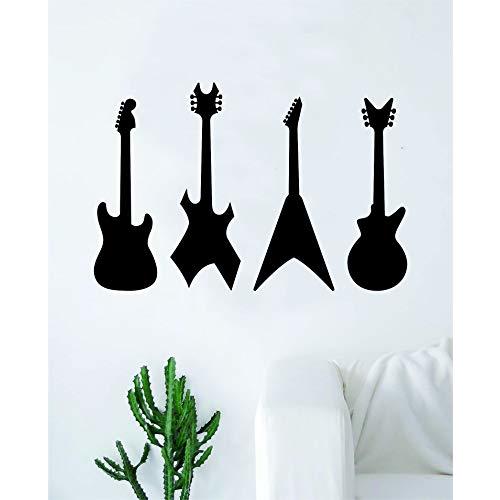 Guitars V2 Wall Decal Sticker Vinyl Art Bedroom Living Room Decor Decoration Teen Quote Inspirational Boy Girl Baby Music Instruments Rock Rockstar Metal Rock n Roll Talent Acoustic Electric Band Sing