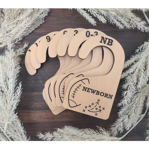 Football Baby Closet Dividers: Wood Nursery Clothes Size Markers