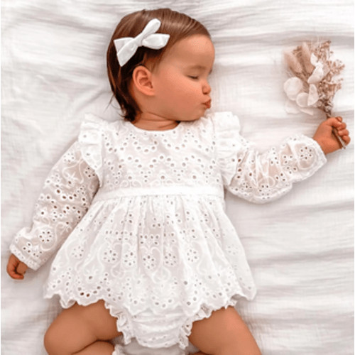 Long Sleeve Eyelet Dress Set | RYAN AND REMI