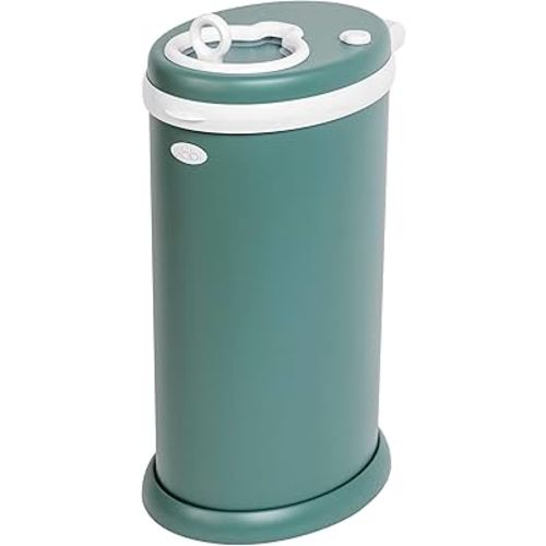 Ubbi Stainless Steel Diaper Pail, Odor Locking, No Special Bag Required, Award-Winning, Registry Must-Have, Open Water
