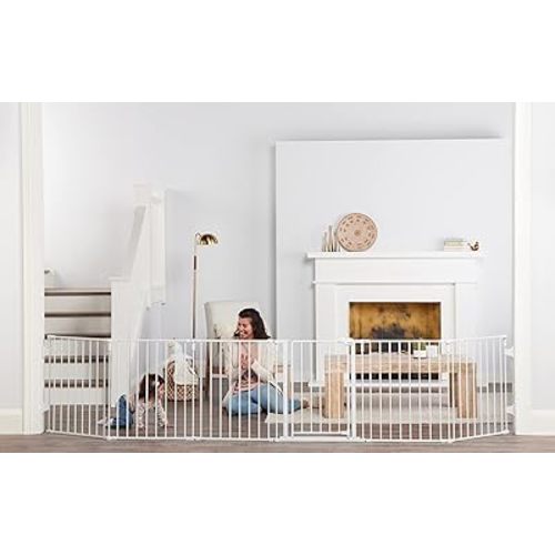 Regalo 144-Inch Super Wide Adjustable Baby Gate and Play Yard, Award Winning Brand, 2-in-1, Bonus Kit, Includes 4 Pack of Wall Mounts
