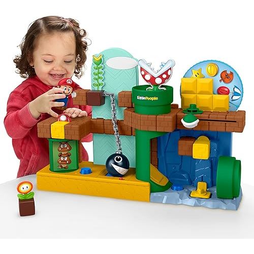 Fisher-Price Little People Toddler Toy My Mario Adventure Playset with Music Sounds & Figures, Preschool Kids Ages 18+ Months
