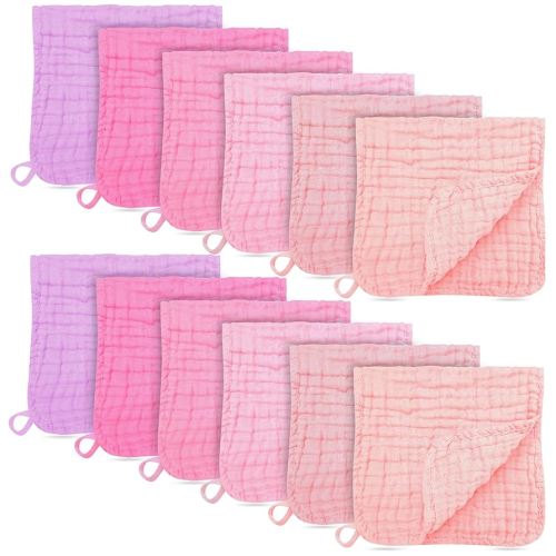 Amazon.com: BAMBOO QUEEN 12 Pack Muslin Burp Cloths - Large 20" x 10", Ultra Absorbent 100% Cotton for Baby Drool and Messes - Soft, Gentle Baby Burp Rag for Boys & Girls -Pink, Purple, Sakura Series : Baby