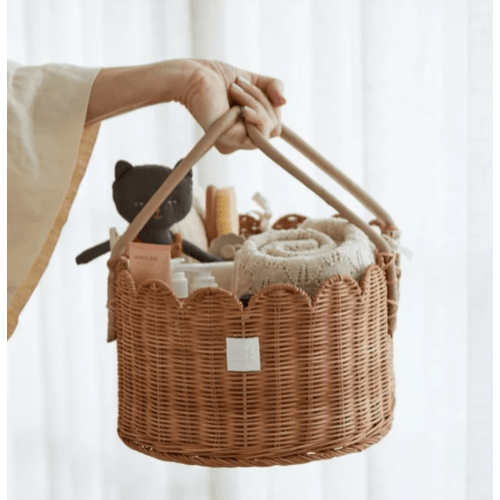 Bebe Bask Poppy Diaper Caddy Mocca