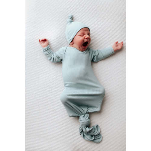 Blue Bird Ribbed Knotted Gown
