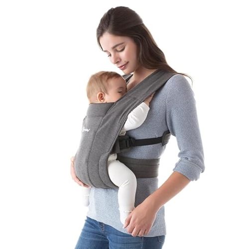 Ergobaby Embrace Baby Carrier Newborn to Toddler - Breathable Baby Carriers for Summer - Cozy Essentials (7-25 Pounds), Ponte Knit, Heather Grey