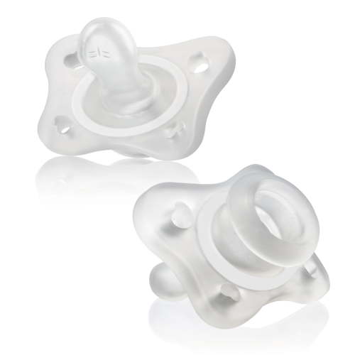 Chicco PhysioForma Mini Orthodontic Pacifier Clear 0-2m 2pk, New