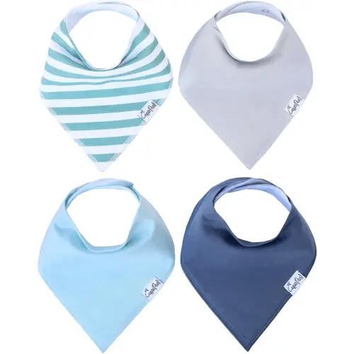 Copper Pearl 4 Pack Soft Cotton Baby Bibs for Drooling and Teething, Absorbent Drool Bibs for Baby Girl and Boy, Adjustable to Fit Newborns to Toddlers, Tons of Styles (Oxford)