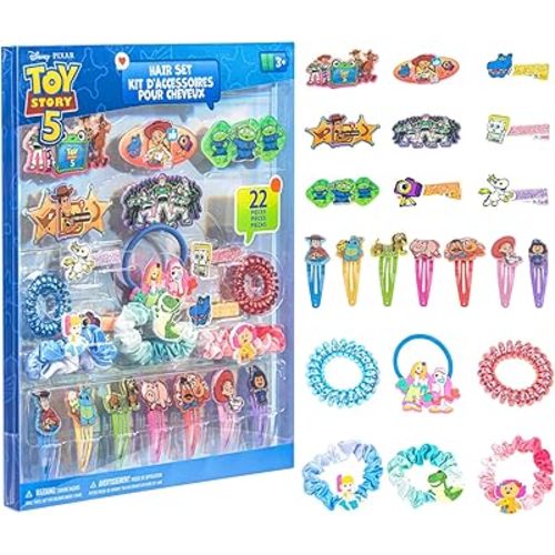 Townley Girl Toy Story Hair Accessories Set for Girls, Hair Clips, Bows, Scrunchies, Hair Ties Set, Great for Birthday Gifts
