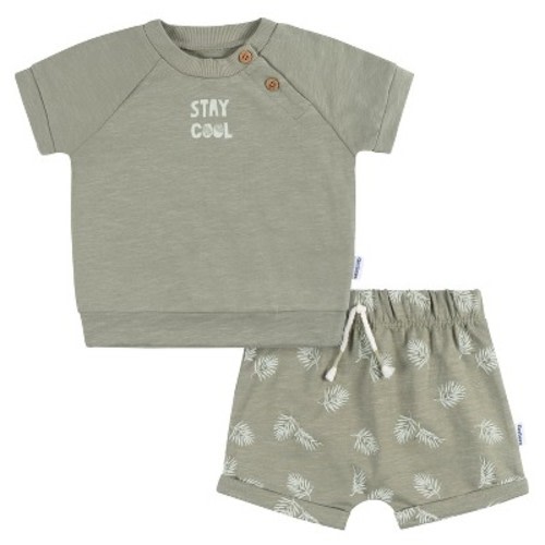 Gerber Baby Boys' T-shirt and Shorts - Palms - 3-6 Months - 2-Piece