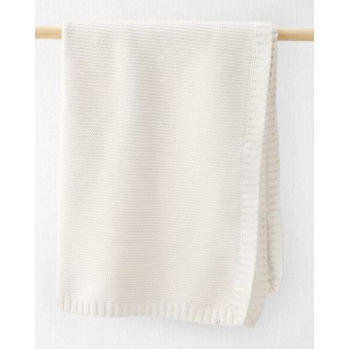 Baby Organic Cotton Signature Stitch Blanket in Cream - Little Planet | Carter's