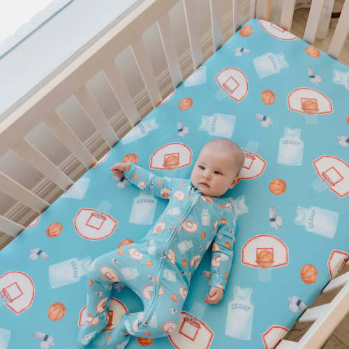 Premium Knit Fitted Crib Sheet - Slam Dunk