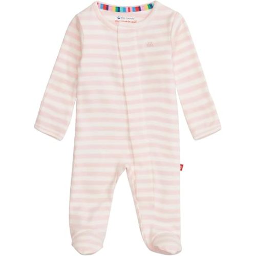 Magnetic Me 100% Organic Cotton Magnetic Baby Footie Pajamas | Super Soft Cotton Fabric