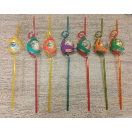 Vintage Taco Bell Crazy Straw Eye Balls Monster Halloween Lot of (7)