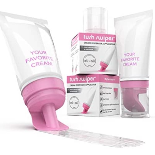 Eli & Ali Tush Swiper - Diaper Rash Cream & Butt Paste Applicator - Universal Fit for Most Diaper Creams | Mess-Free & Hygienic Alternative to Cream Spatula - Carry Less Baby Gear - Pink, 2 Pack