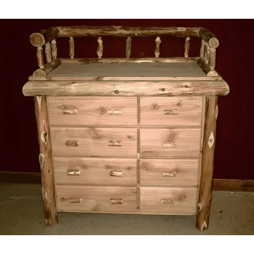 Log Baby Changing Table Unfinished