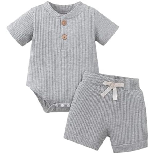 Jecson Newborn Boy Clothes Baby Boy Outfits Set Baby Boy Summer Clothes Soft Cotton Short Sleeve Top and Shorts for 0-18M