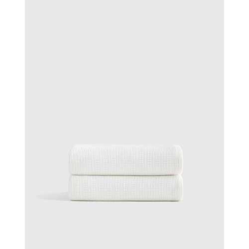 Turkish Waffle Terry Bath Towel (Set of 2) in White