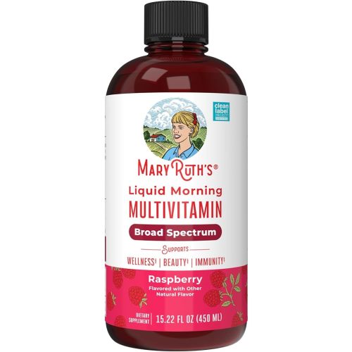 MARYRUTH'S Multivitamin for Women, Men & Kids | Liquid Morning Multivitamin | Vitamin A C D E B6 B12 Biotin Zinc | Beauty | Vegan | Non-GMO | Gluten Free | 15 Servings