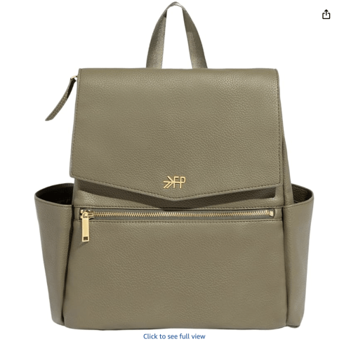Freshly Picked Mini Diaper Bag II Backpack – Premium Vegan Leather Small Baby Bag with Changing Pad, Compact, Lightweight & Stylish for Moms On-the-Go, SAGE COLOR