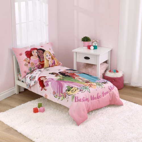 Disney Princess 4-Piece Toddler Big Girl Bedding Set