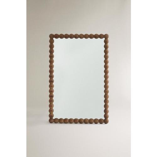 RECTANGULAR WALL MIRROR WITH WOODEN BORDER - Brown | ZARA Canada