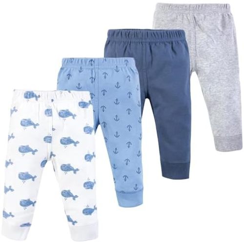 Hudson Baby Basics Unisex Baby Comfy Cotton Pants 4-Pack