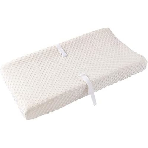 Baby Changing Pad Cover, Super Soft Plush Dot Diaper Changing Table Covers for Baby Girls and Boys, Ultra Comfortable, Safe for Babies, Fit 32"/34'' x 16" Pad (Beige)