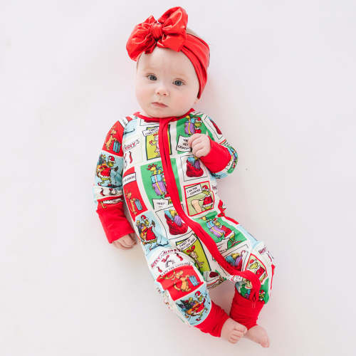 Christmas Sale Green Guy Gift Pattern Bamboo Zippy Baby Romper – MIOZING