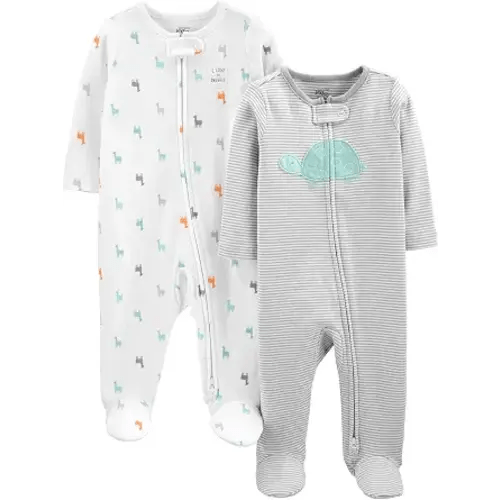 Simple Joys by Carter's Baby 2-way Zip Cotton Footed Sleep and Play