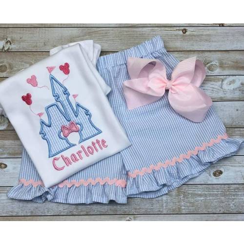 Princess Castle Outfit w/bow, Ruffle Shirt, Baby princess personalized, Sibling embroidery Brother Sister Shirts embroidered Matching Family