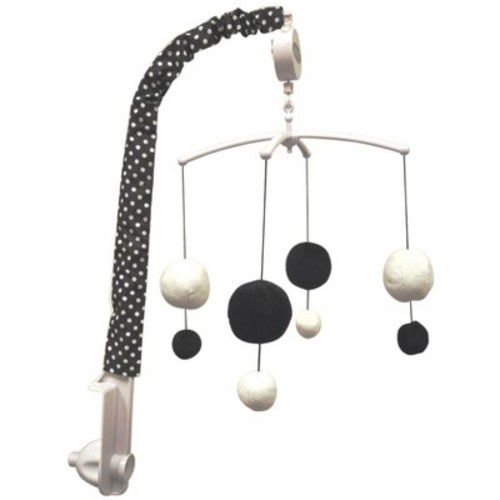 Bacati - Dots/Pin Stripes Musical Mobile Black/White