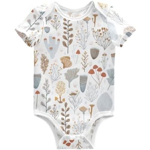 Ollabaky Unisex Baby Bodysuits Short Sleeve Cotton Baby Boys Girls Clothes